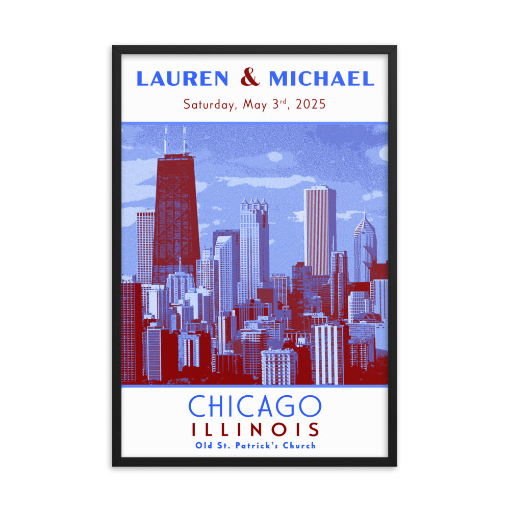 Chicago Custom Wedding Framed Print