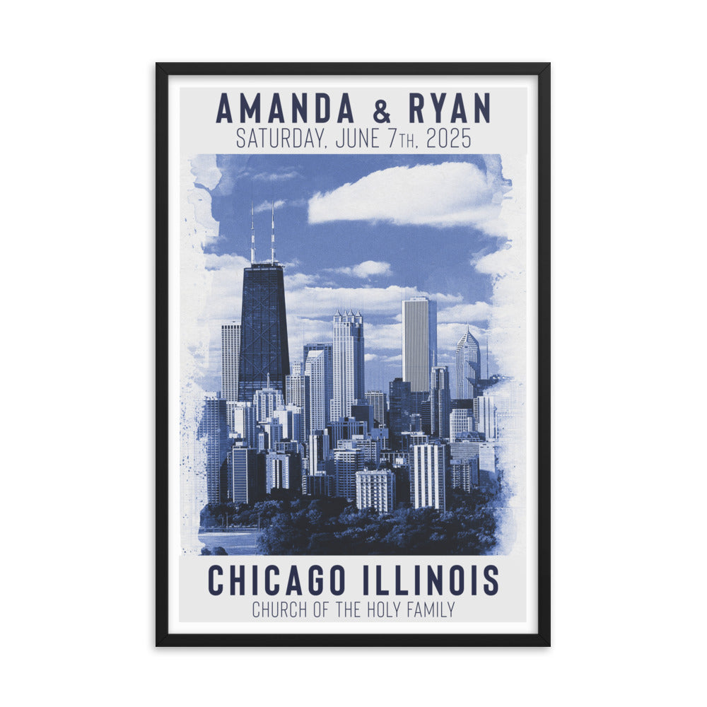 Chicago Blue Customer Wedding Framed Print