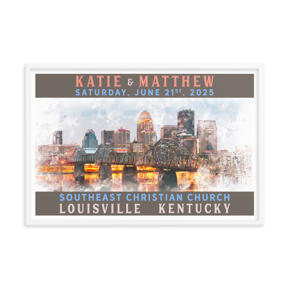 Louisville Framed Custom Wedding Print