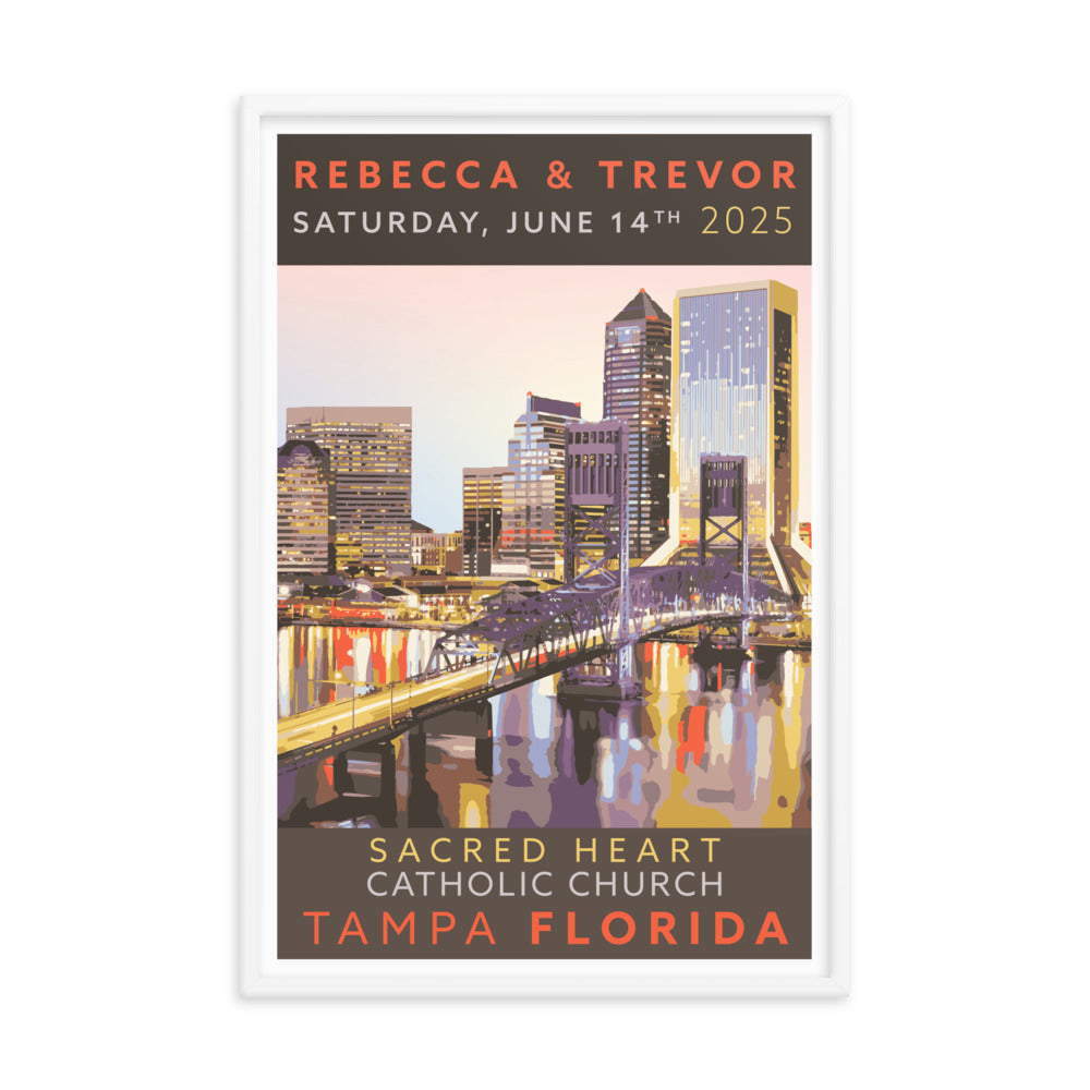 Tampa Florida Custom Wedding Framed Print