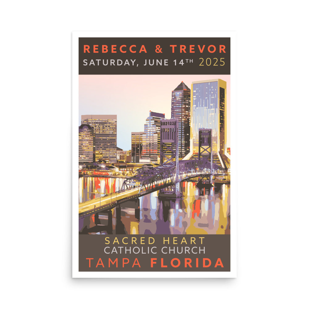 Tampa Florida Custom Wedding Print