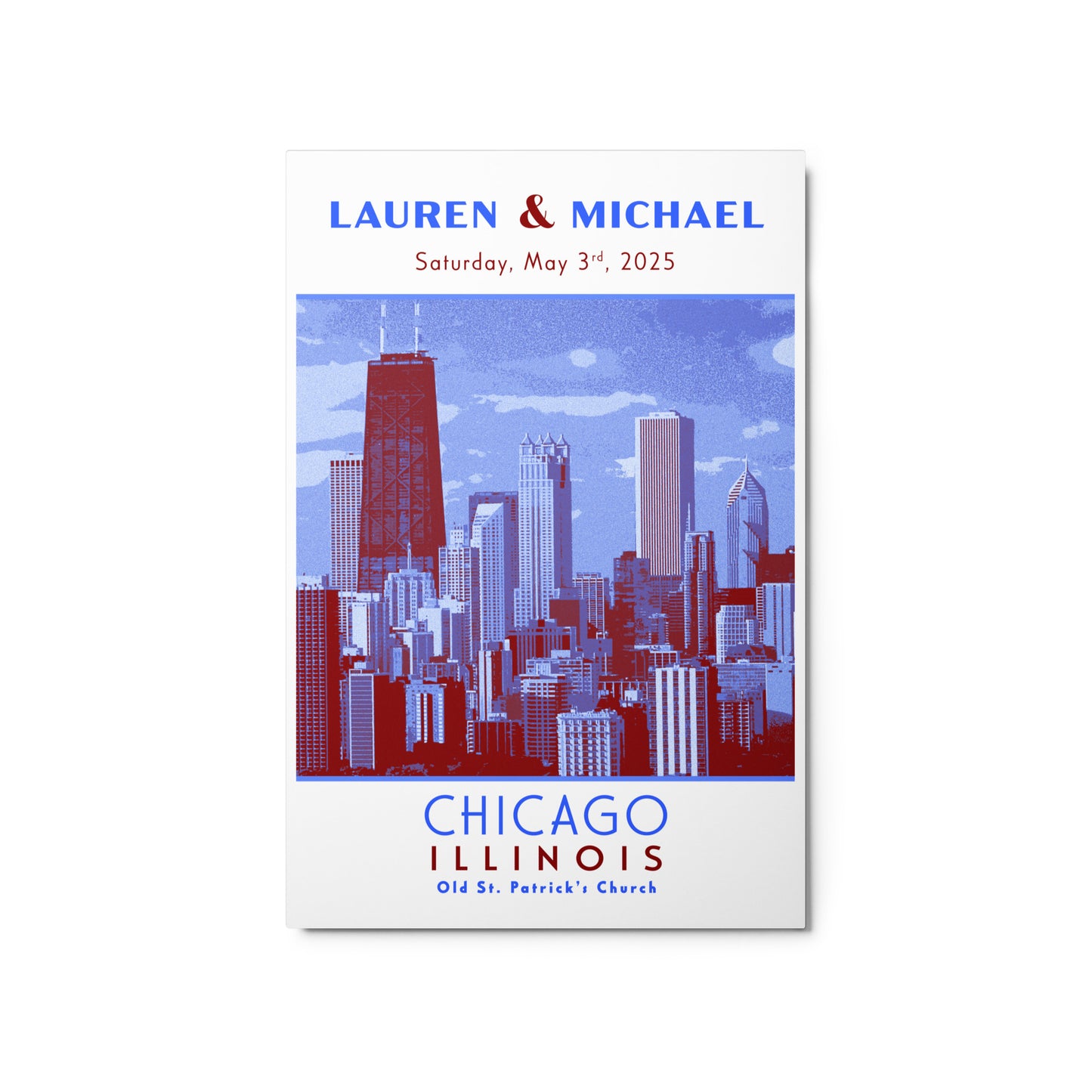 Chicago Custom Wedding Metal Print