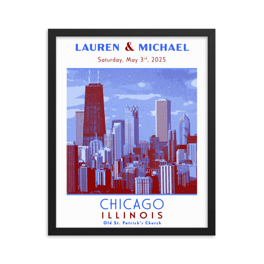 Chicago Custom Wedding Framed Print